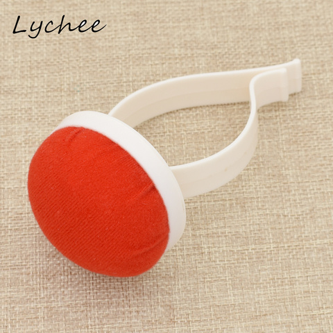 Lychee-cojín redondo de Color rojo con aguja, esponja con almohadilla para aguja de muñeca de plástico, accesorios de costura con aguja DIY ► Foto 1/5