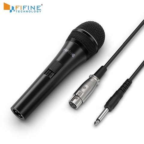 Fifine-micrófono Vocal dinámico con conexión de 1/4 pulgadas, Karaoke familiar, pequeño escenario con interruptor de encendido/apagado, k6 ► Foto 1/6