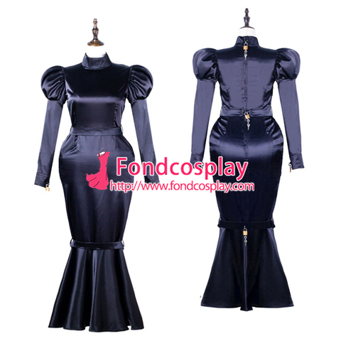 Sissy-vestido de satén para dama, uniforme con cerradura, disfraz de cosplay a medida [G2249] ► Foto 1/3