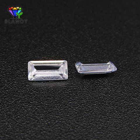 Envío Gratis 1,5*2mm ~ 2*4mm AAAAA rectángulo forma Baguette blanco Cubic Zirconia CZ piedra gemas sintéticas para joyería ► Foto 1/6