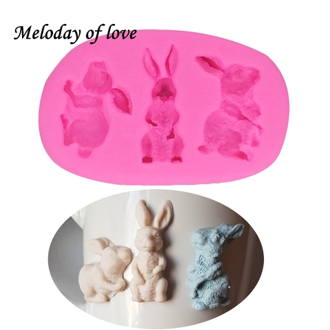 Conejo de pascua molde silicona en forma de animales pastel herramientas de decoración de Fimo molde para chocolate fondant T1381 ► Foto 1/6