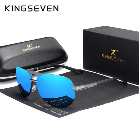 KINGSEVEN-gafas de sol polarizadas para hombre y mujer, lentes de sol originales de alta calidad, de aluminio + TR90, UV400 ► Foto 1/6