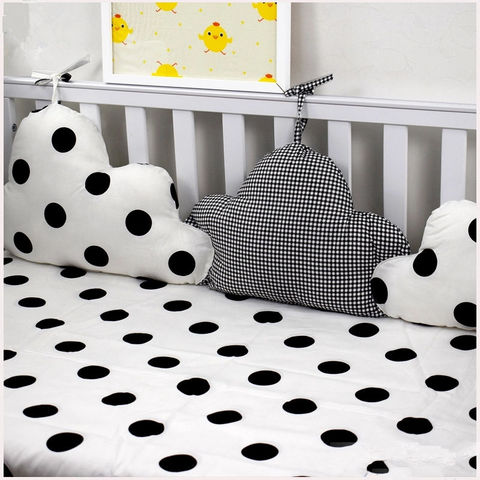 3 piezas con forma de nubes bebé parachoques recién nacidos cuna Protector juego de cama para bebé en la cuna, decoración de la habitación de los niños almohadas para cuna ► Foto 1/6