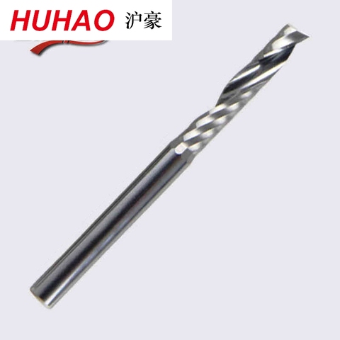 HUHAO 3.175 SHK de carburo CNC Router Bitsone flautas molinillos con extremo en espiral único flautas de fresado PVC espiral cortador ► Foto 1/2