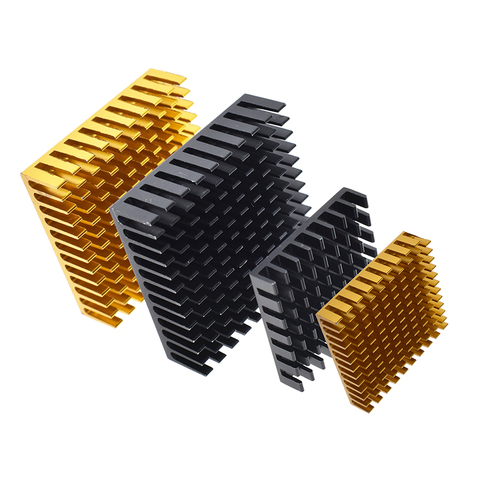 Disipador de calor IC, Negro radiador de aluminio de dorado, 40x40mm x 11 mm/28x28x6/25 mm ► Foto 1/5