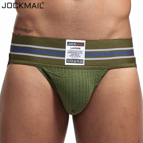 JOCKMAIL hombres tangas y g strings cinturón ancho transpirable elástico bolsa grande deportes hombres calzoncillos jockstrap gay ropa interior tanga hombre ► Foto 1/6