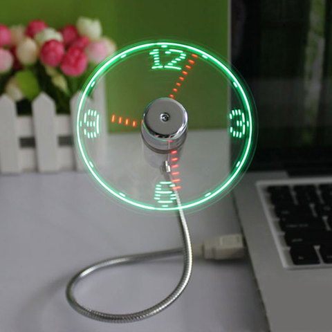 Nuevo USB ventilador escritorio con reloj registrador USB Luz Durable ajustable USB Gadget Mini reloj Flexible Gadget Cool Gadget visualización de tiempo de alta calidad ► Foto 1/1