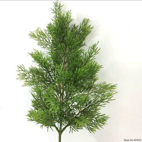 Cypress verde Artificial, árbol, hoja, aguja de pino, ramas de hojas para Navidad, boda, hogar, oficina, decoración de Hotel ► Foto 1/6