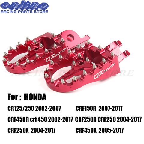 Pedales de apoyo para motocicleta Honda crf450r crf 450 crf250r crf250r crf250x CR125/250, CNC, color rojo, envío gratis ► Foto 1/4