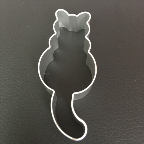 Bonita forma de gato de aleación de aluminio molde cookies cortador de galleta bizcocho repostería herramientas ► Foto 1/1