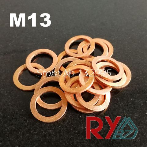 Arandela plana de cobre M13 junta de sellado diámetro interior 13mm anillo de sellado hoja delgada T3 arandela de cobre rojo ► Foto 1/6