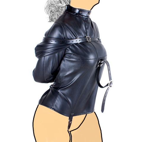 De talla grande de camisa de fuerza sujetador de Bondage de mujer Sexy Lencería entrepierna abierta recto chaqueta ► Foto 1/6