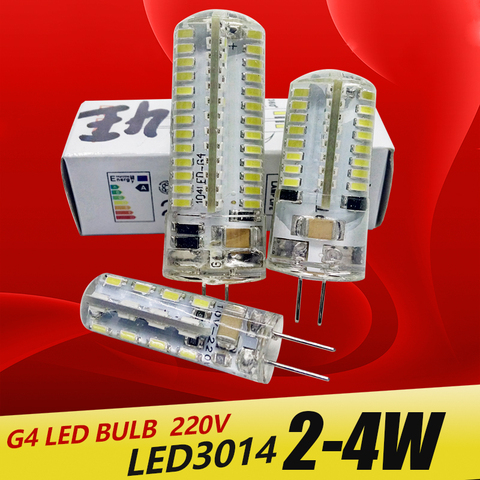 Bombilla LED G4 bombilla LED para lámpara 3014, 2W, 3W, 5W, AC220V, G4, SMD, luz de araña en Ángulo de haz 360, lámparas halógenas de reemplazo ► Foto 1/2