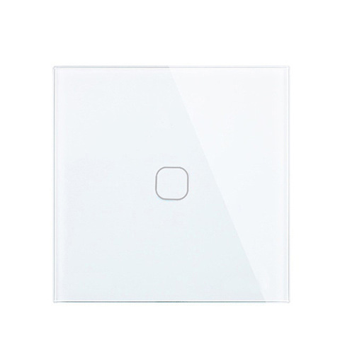 Interruptor táctil de luz de pared con interruptor de cristal blanco de lujo estándar UE Minitiger, Interruptor táctil 1 Gang 1 Way ► Foto 1/5