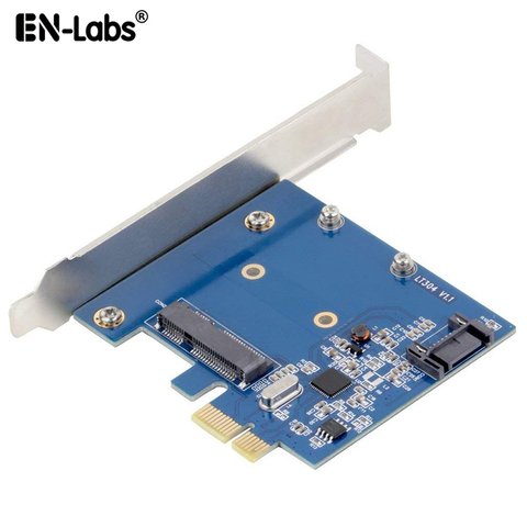 PCIe X1 a MSATA SSD y SATA3.0 Combo de expansión de tarjeta ASM1061 Chipset PCI Express controlador Mini SSD de SATA adaptador para PC de escritorio ► Foto 1/6