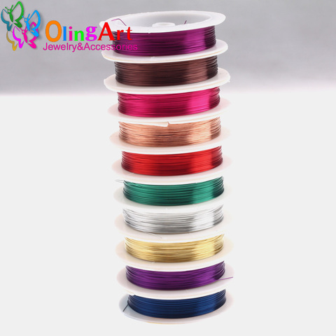 OlingArt 0,2-1,0 MM alambre de cobre de alta calidad chapado Multicolor con cuentas alambre joyería Discovery DIY joyería accesorios línea/cuerda ► Foto 1/6