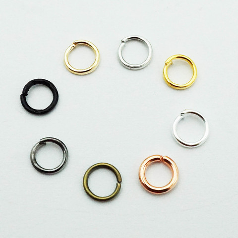 Unids/lote de anillos de plata/oro kc/Negro/bronce/oro, círculo abierto, único abierto, bucle para DIY, collar, pulsera, fabricación de joyas, 300 ► Foto 1/6