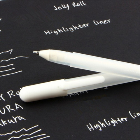 Bolígrafo de Gel de tinta blanca de 0,8 MM, regalo Unisex para niños, papelería, oficina, aprendizaje, útiles escolares ► Foto 1/6
