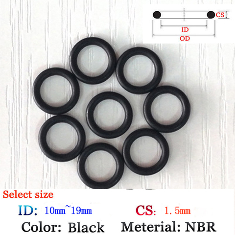 CS 1,5*10mm de goma O-Ring 10 Uds sellos de arandela de plástico junta de anillo de silicona película de aceite y agua junta de sellado NBR anillo material ► Foto 1/4