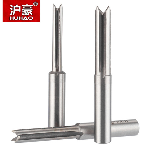 HUHAO 1/4 Woodworking Tool Grooving Router Bits Slotting Alloy Four-flute Straight Cutter High Speed Steel Tenon Tool For Wood ► Foto 1/6