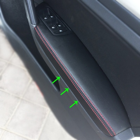RHD para VW Golf 7 2014 2015 2016 4 Uds apoyabrazos de puerta de coche Panel de microfibra cubierta de cuero embellecedor ► Foto 1/6