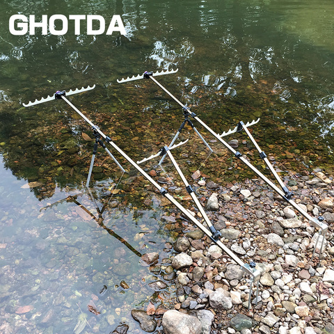 GHOTDA 1,5 m 1,7 m 2,1 m aleación de aluminio telescópica pesca Polo mano varilla soporte ► Foto 1/6