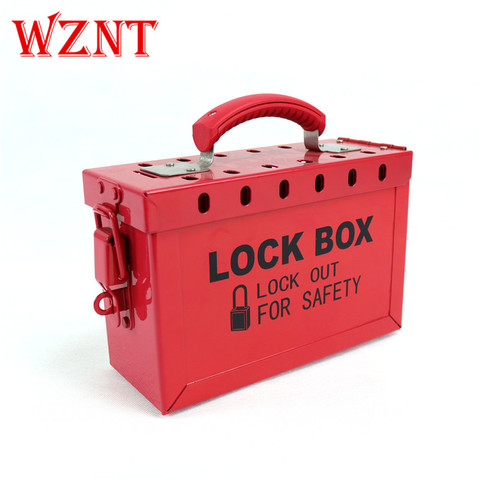 Caja Roja de seguridad con 13 candados, caja de bloqueo de grupo, caja de acero con placa común, caja de bloqueo de mano pequeña ► Foto 1/1