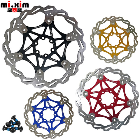 Mi. Xim-rotores de disco flotante para bicicleta de montaña, 160/180/203mm, B1, rojo/azul/Negro/dorado, para freno de disco de bicicleta de montaña ► Foto 1/6