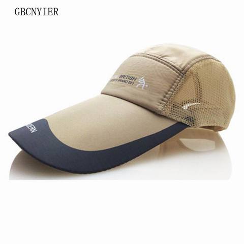 GBCNYIER-Gorra de béisbol de Ala larga y 11cm para hombre y mujer, gorro de béisbol con visera grande de secado rápido, transpirable, ajustable, para exteriores, Unisex ► Foto 1/6