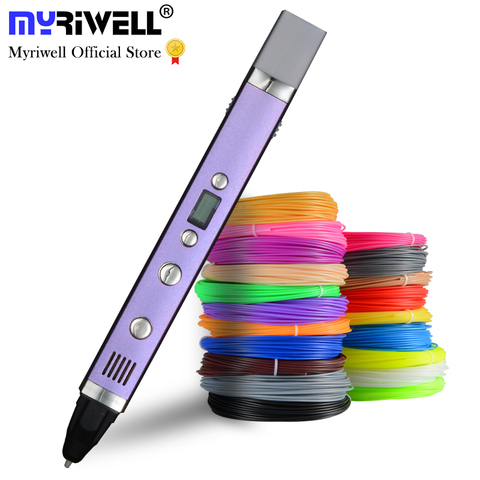 Myriwell 1,75mm ABS/PLA DIY 3D pluma pantalla LED, USB carga 3D pluma de IMPRESIÓN + 100M filamento creativo juguete para regalo para niños diseño ► Foto 1/6