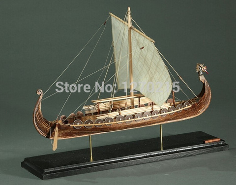 Escala de madera clásica barco de vela Escala de madera barco 1/50 barcos vikingos escala ensamblaje modelo barco kit de construcción barco escala barco ► Foto 1/1