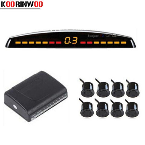 Koorinwoo LED sistema Parktronic con pantalla sensores de aparcamiento para coche 8 radares señal de alarma aparcamiento sonda coche detector para el estacionamiento de coches parkmaster ► Foto 1/5