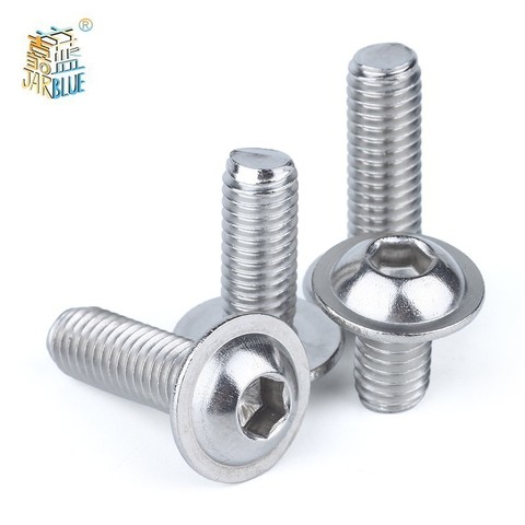 Tornillos de cabeza de botón hexagonal de acero inoxidable, 20 piezas M3, M4, M5, M6, 304 ► Foto 1/3