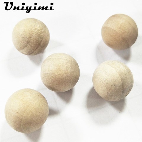 Bolas de madera redondas y pequeñas para manualidades, accesorios de joyería, 50 Uds., sin agujero, 8mm/10mm/12mm, DIY ► Foto 1/6