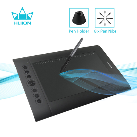 Huion-Tabletas gráficas digitales H610 PRO V2, Tablet de dibujo con diseño artístico, función de inclinación, bolígrafo sin batería para Win y Mac ► Foto 1/6
