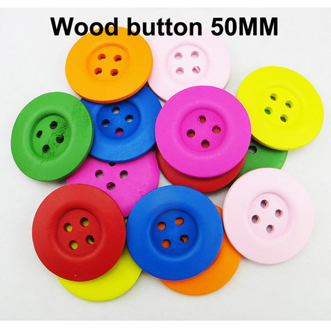 8 Uds 50MM madera de pintura de madera de color botones botas abrigo accesorio de coser ropa botón para prenda MCB-889n ► Foto 1/6