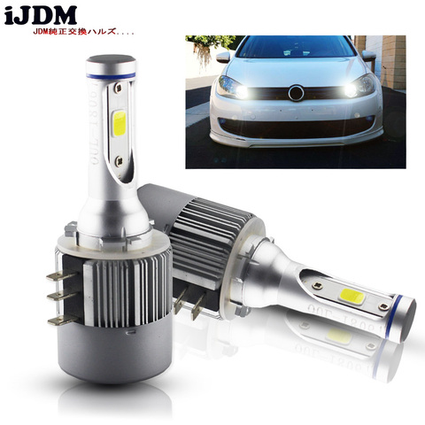 Bombilla LED iJDM para coche H15 con cabezal 24 W 2000LM lámpara de faro inalámbrico para coche 12 V luz de conducción de conversión 6500 K blanco para VW Audi BMW ► Foto 1/6