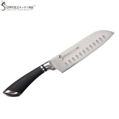 SOWOLL marca 7 pulgadas cuchillo de acero inoxidable nuevo diseño ABS + mango de acero inoxidable Santoku cuchillo de cocina Chef japonés cuchillo ► Foto 1/6