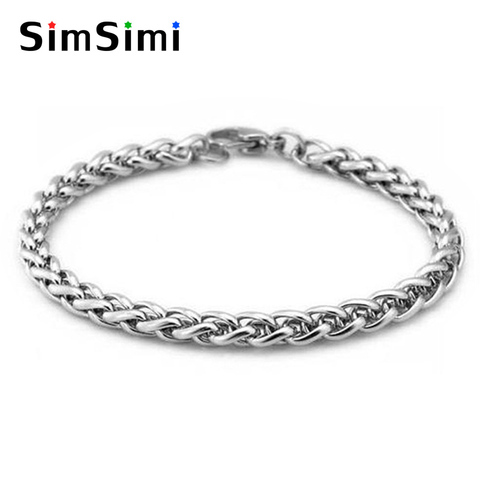 Pulseras de acero inoxidable pulseira para hombre, pulseras de cadena de eslabones de acero, brazalete para hombre, joyería, regalo de buena calidad ► Foto 1/5