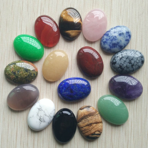 Lote de 16 unidades de piedras naturales surtidas, cabujón ovalado de la cabina, Ojo de tigre de ónix rojo, cuentas en forma de lágrima, 18x25mm ► Foto 1/6