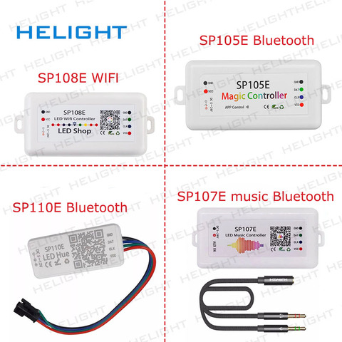 Controlador de música SP108E/SP107E/SP105E/SP110E SPI WIFI Bluetooth pixel por aplicación de teléfono inteligente para WS2812B 2813 SK6812 Strip DC5-12V ► Foto 1/5