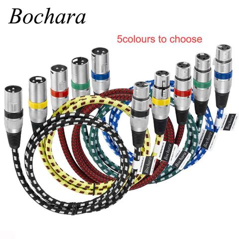 Bochara-Cable XLR macho a hembra, conector M/F de 3 pines, lámina de aluminio + blindaje trenzado OFC de cobre para mezclador de micrófono 1m 2m 3m 5m trenzado ► Foto 1/6