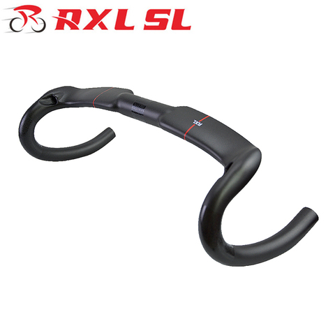 RXL SL-Manillar de carbono para bicicleta de carretera, 4 agujeros en el interior, 31,8mm, UD mate, enrutamiento interno, 400/420/440mm ► Foto 1/6