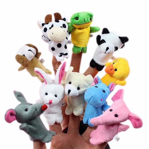 10x de dibujos animados biológica marioneta de dedo de Animal juguetes de peluche para niños detalle para bebé muñecas ► Foto 1/4