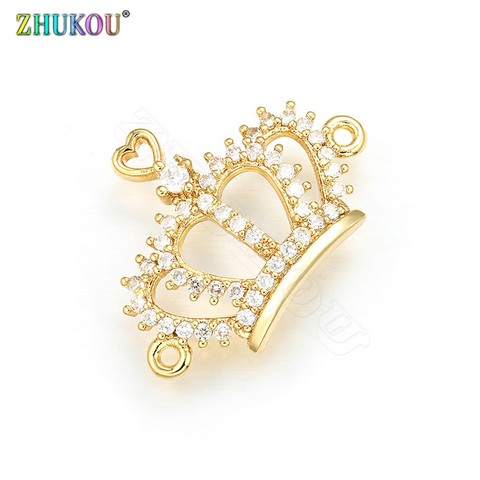 ZHUKOU-conector de corona para mujer, 17x23mm, accesorios de fabricación de joyas hechos a mano, modelo: VS327 ► Foto 1/6