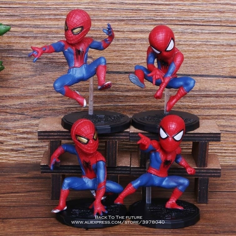 Disney los Vengadores de Marvel Spiderman hombre 4 unids/set 6-8cm figura de acción postura colección de decoración de Anime figura de juguete modelo de los niños ► Foto 1/1