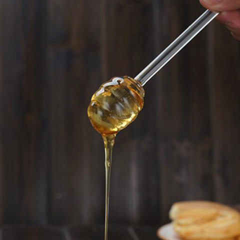 Cuchara de miel de vidrio, jarra de miel con mango largo, utensilios de cocina duraderos, herramientas para miel ► Foto 1/5