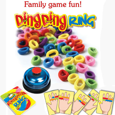 Divertido desafío anillo Ding juguete familia juegos Gran práctica Gadgets para 2-6 jugadores con 24 foto tarjetas 60 1 Bell ► Foto 1/6