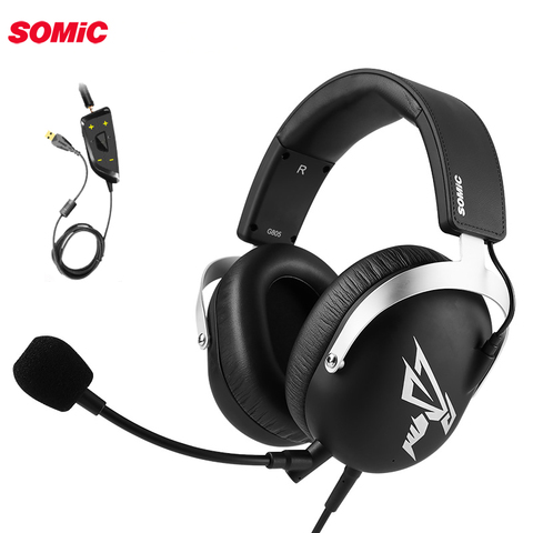 Somic G805 PS4 Gaming Headset 7,1 Virtual 3,5mm o cable USB PC audífonos estéreo auriculares con micrófono para Xbox computadora portátil ► Foto 1/6