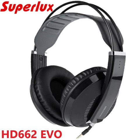 Superlux-auriculares HD662EVO con control trasero cerrado, auriculares para videojuegos con orejeras extraíbles, diadema autoajustable, color blanco/negro ► Foto 1/6